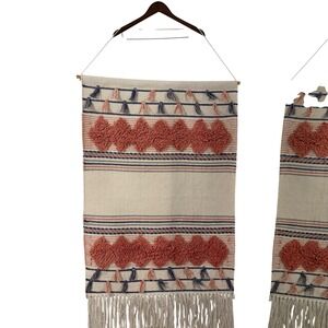 Boho Woven Wall Hanging Tassel Fringe Shaggy Diamond Tufted Textile Art 28x48